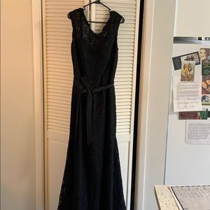 Mori Lee by Madeline Gardner Black Lace Gown/Dress